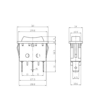 INTERRUPTOR ON OFF CON LUZ 220V ROJO RECTANGULAR KCD3 SPST 16A 220V - Imagen 9