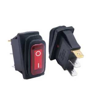 Interruptor basculante SPST impermeable 3 pines 2 posiciones Led ROJO KCD3-101NW