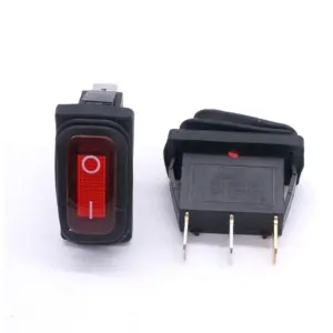 Interruptor basculante SPST impermeable 3 pines 2 posiciones Led ROJO KCD3-101NW