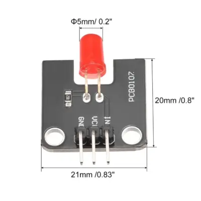 Modulo emisor de luz LED para Arduino microcontrolador de 5 mm Rojo - Imagen 2