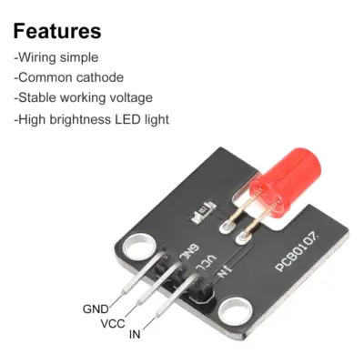 Modulo emisor de luz LED para Arduino microcontrolador de 5 mm Rojo - Imagen 3