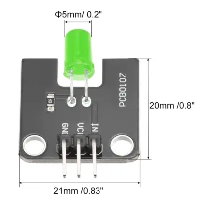 Modulo emisor de luz LED para Arduino microcontrolador de 5 mm Verde - Imagen 2