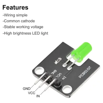 Modulo emisor de luz LED para Arduino microcontrolador de 5 mm Verde - Imagen 3