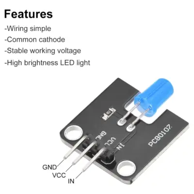 Modulo emisor de luz LED para Arduino microcontrolador de 5 mm Azul - Imagen 3