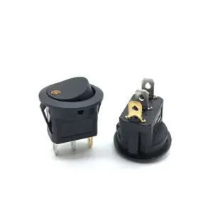Interruptor ON OFF con luz LED Redondo rectangular 20mm SPST 220V 6A NARANJA