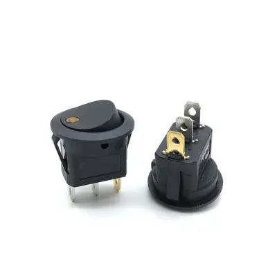 Interruptor ON OFF con luz LED Redondo rectangular 20mm SPST 220V 6A NARANJA