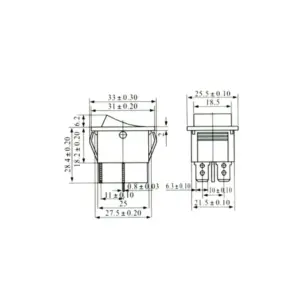 INTERRUPTOR 4 PIN ON OFF CON LUZ AZUL 220V RECTANGULAR KCD4 SPST 16A 220V