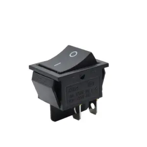 INTERRUPTOR 4 PIN ON OFF NEGRO 220V RECTANGULAR KCD4 SPST 16A 220V