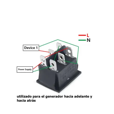 INTERRUPTOR BASCULANTE SPDT 6 PINES Y 2 POSICIONES ON-OFF CON  KCD4 NEGRO 220V 16A - Imagen 5