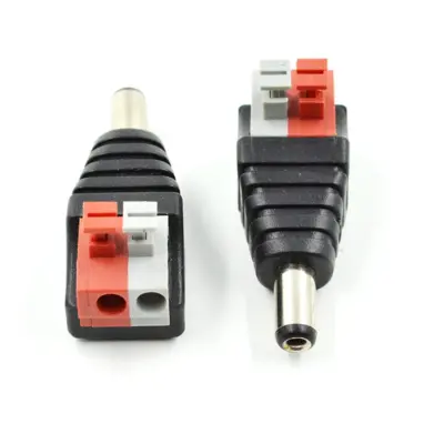 Adaptador DC Jack Macho 5,5 x 2,1 MM terminal rápido alimentacion aereo  CCTV