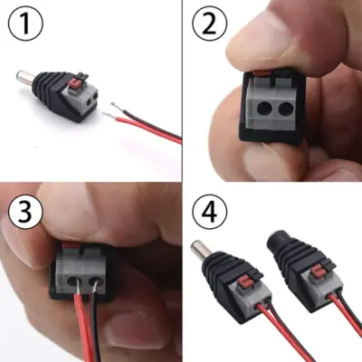 Adaptador DC Jack Macho 5,5 x 2,1 MM terminal rápido alimentacion aereo  CCTV - Imagen 3