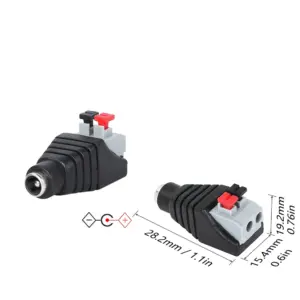 Adaptador DC Jack Hembra 5,5 x 2,1 MM terminal rápido alimentacion aereo  CCTV
