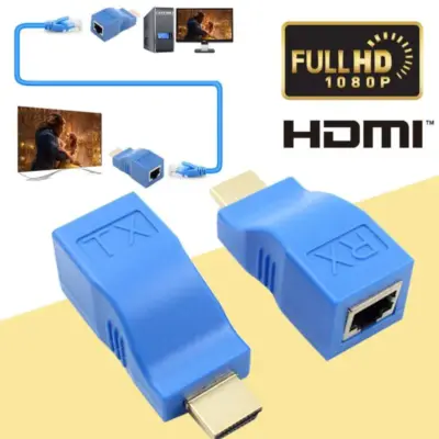Extensor transmisor HDMI RX TX 1080P HD hasta 30 Metros Cable Red UTP/Cat 6 RJ45 - Imagen 2