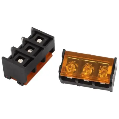 4x Bloque de Tornillo de barrera PCB Conector con cubierta HB-9500 3 pin HB-3 - Imagen 3