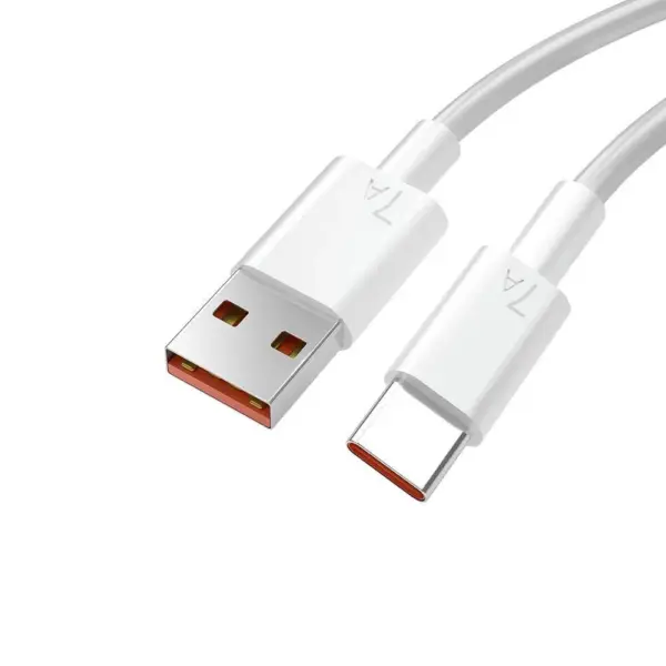 Cable de Carga/Datos USB-C Carga Rapida Compatible Turbo Charge  Blanco 7A 1m