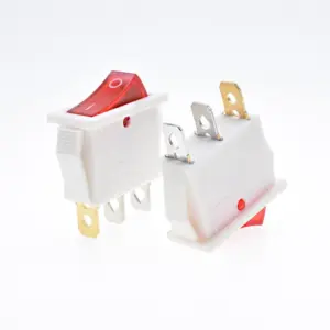 Interruptor basculante SPDT 3 pines y 2 posiciones On-off con LED KCD3 Blanco