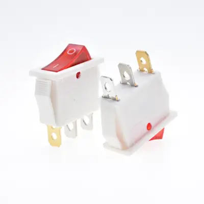 Interruptor basculante SPDT 3 pines y 2 posiciones On-off con LED KCD3 Blanco
