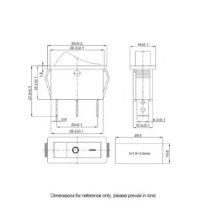 Interruptor basculante SPDT 3 pines y 2 posiciones On-off con LED KCD3 Blanco