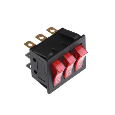 Interruptor basculante Triple 9 pines y 2 posiciones On-off con LED KCD3