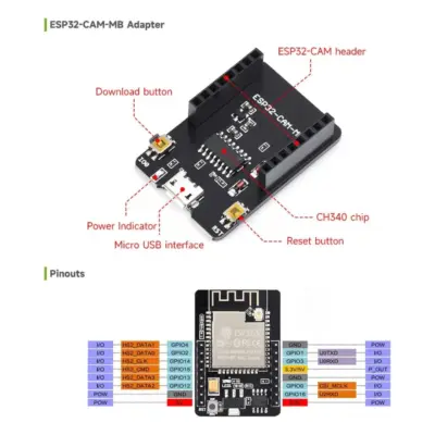 Placa Base de Programacion descarga para ESP32-CAM - Imagen 2
