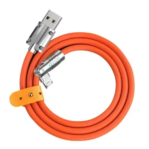 Cable de silicona liquida de carga super rapida de 120 W 6A MicroUSB giratorio