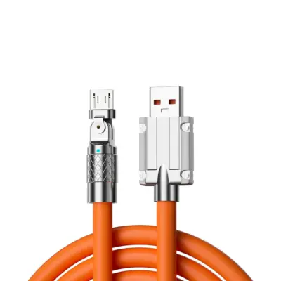 Cable de silicona liquida de carga super rapida de 120 W 6A MicroUSB giratorio - Imagen 6