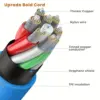 Cable de silicona liquida carga super rapida 120 W 6A MicroUSB giratorio azul - Imagen 3