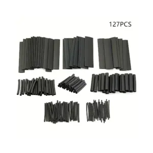 Surtido 127 PIEZAS Tubo Termoretractil de Color negro 7 DIAMETROS