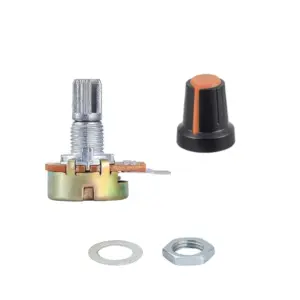 Potenciometro B250K ohm lineal 0,5w 15mm + Perilla NARANJA
