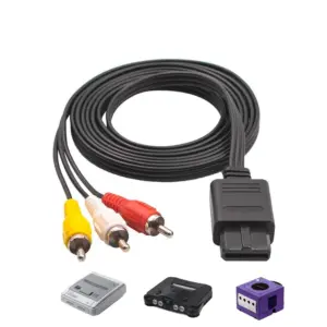 CABLE DE VIDEO Y AUDIO AV RCA PARA SUPER NINTENDO, NINTENDO 64, GAME CUBE