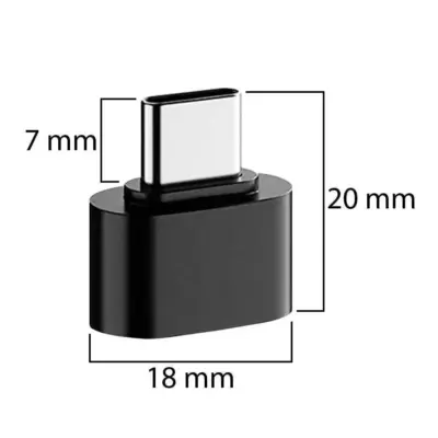 Adaptador Universal Usb a tipo C Transmisor USB Tipo C Macho a USB Hembra NEGRO - Imagen 4