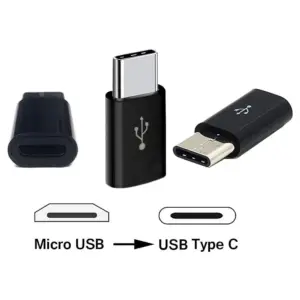2x ADAPTADOR UNIVERSAL CABLE MICRO USB A TIPO C OTG NEGRO