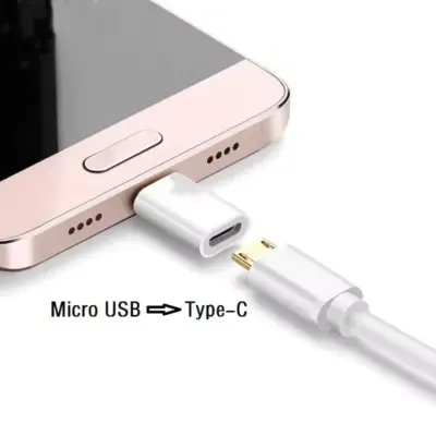 2x ADAPTADOR UNIVERSAL CABLE MICRO USB A TIPO C OTG BLANCO - Imagen 6
