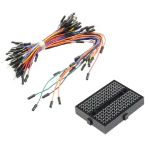 Mini Breadboard 170 Puntos Negro + Pack 65 Cable Jumper Macho