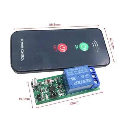 BESTEP Modulo de rele 1 canal 5V con control remoto infrarrojo - Imagen 3