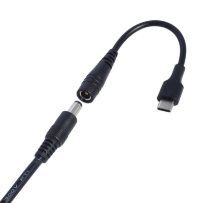 Cable de carga adaptador conector DC 5.5 x 2.1 mm hembra a USB tipo C macho - Imagen 4