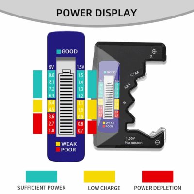 Comprobador De Bateria Digital Universal LCD BT-886 C, D, N, AA, AAA, 9V, 1,5V - Imagen 3