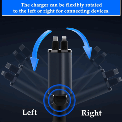 Cargador mechero coche carga rapida retrÃ¡ctil 4 en 1 compatible iPhone, USB C - Imagen 4