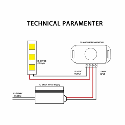Detector Sensor Movimiento PIR Infrarrojo Interruptor con temporizador 12V-24V N - Imagen 4