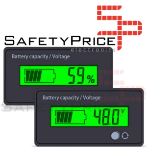 Medidor indicador capacidad / voltaje bateria 12V-84V litio plomo-acido Verde
