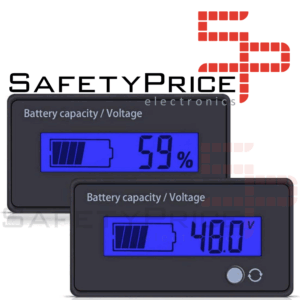 Medidor indicador capacidad / voltaje bateria 12V-84V litio plomo-acido Azul
