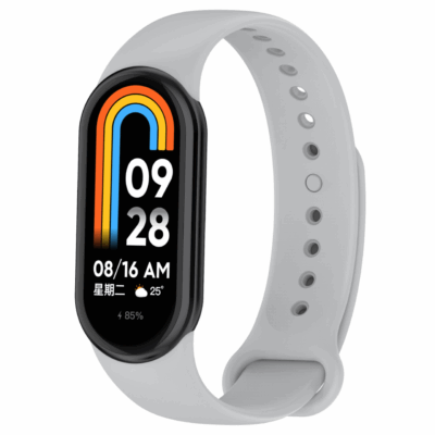 Correa Recambio Pulsera Actividad Xiaomi Mi band 8 Smartwatch Reloj GRIS CLARO - Imagen 3