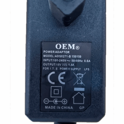 Alimentador OEM 15V 1,5A Jack 5,5-2,1 Fuente alimentacion 5.5x2.1mm ADS0271-B - Imagen 3