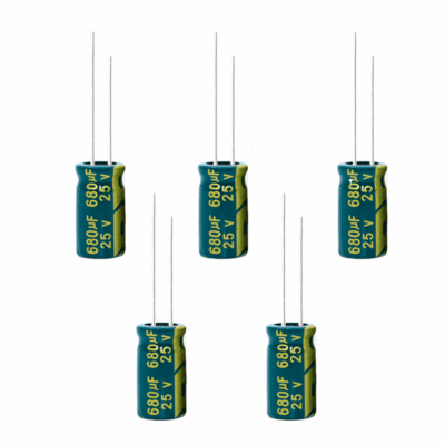5x Condensador electrolitico 680uF 25v 105Âº C Low ESR