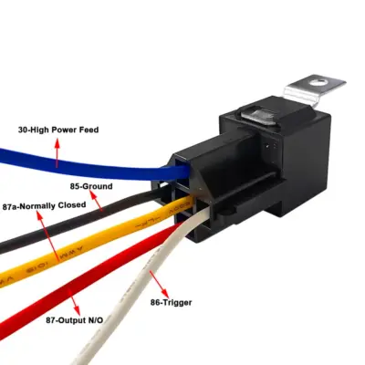 Rele de Conmutacion automotriz 12V 40A 5-Pin con soporte de enchufe - Imagen 4
