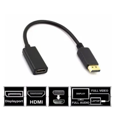 Adaptador Convertidor DP (DisplayPort) Macho a HDMI Hembra compatible 4K - Imagen 2