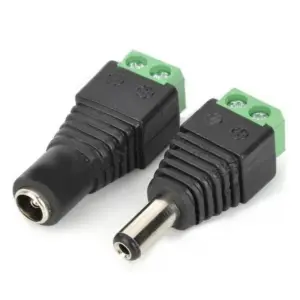 Pack Adaptador Dc Jack Hembra Y Macho 5.5 X 2.1 Alimentacion Aereo