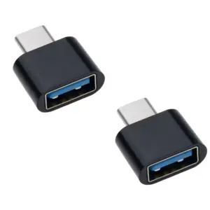 2x Adaptador Universal Usb a tipo C Transmisor USB Tipo C Macho a USB Hembra NEGRO