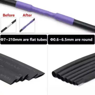 Tubo funda termoretractil 2:1 Negro pesca 1-2-3-4-5-6-7-8-9-10-12-16-20mm - Imagen 5