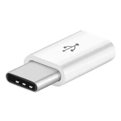 ADAPTADOR UNIVERSAL CABLE MICRO USB A TIPO C OTG BLANCO
